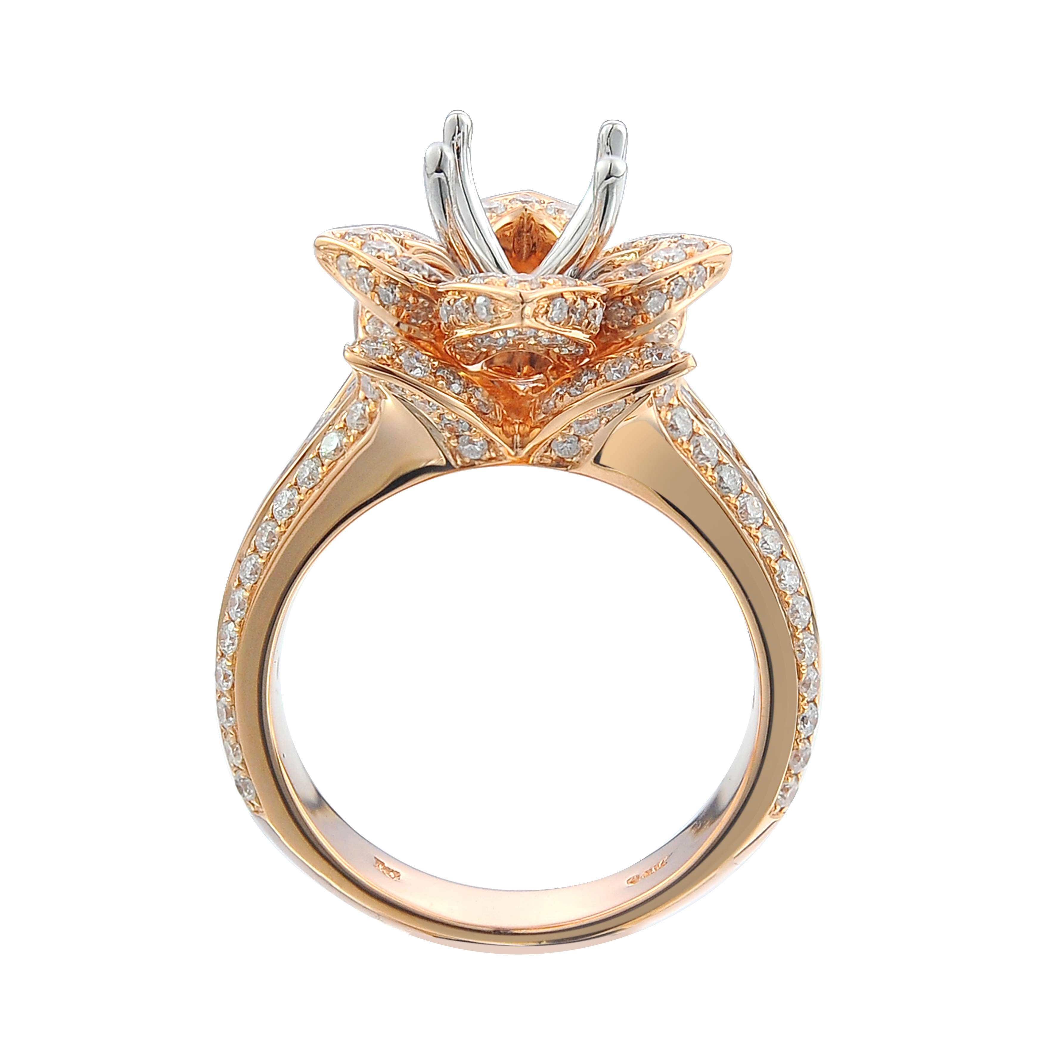 Diamond Engagement Mounting Ring 1.80 ct. 14K Rose Gold